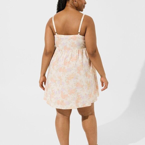 Torrid - Mini Challis Sleeveless Sundress in Lush Floral Dew​​​​​ - Picture 11 of 13